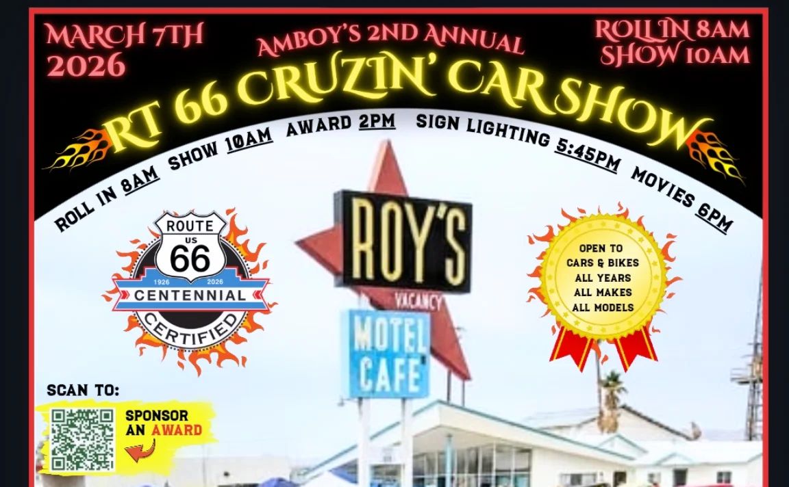 Amboy's Rte. 66 Cruisin' Car Show partial flyer March 2026