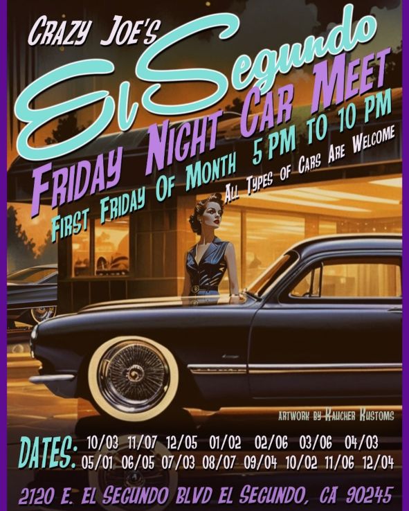El Segundo Cars Under The Stars Meet Up flyer 2025