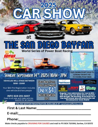 Bayfair Car Show flyer 2025
