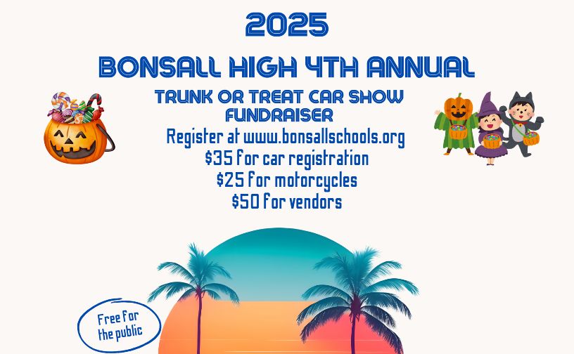 Bonsall High School Car Show partial flyer 2025