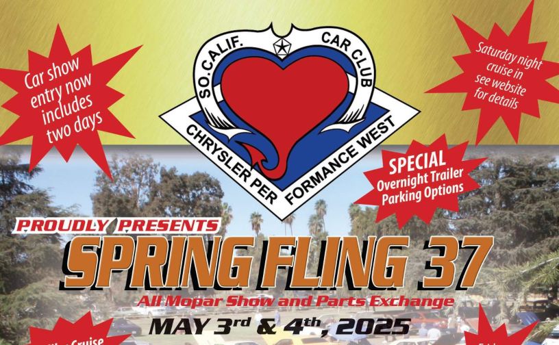 Chrysler Performance West Spring Fling Car Show partial flyer 2025