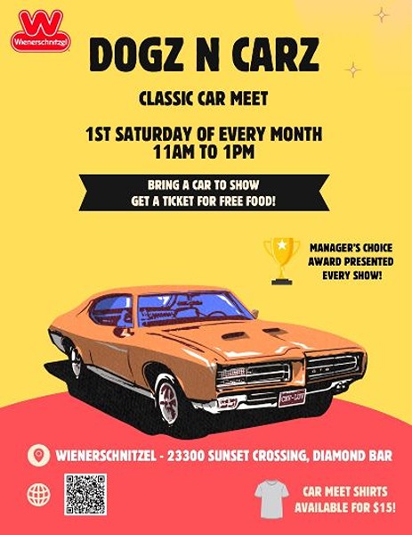 Dogz N Carz flier 2025 - Diamond Bar Classic Car Meet