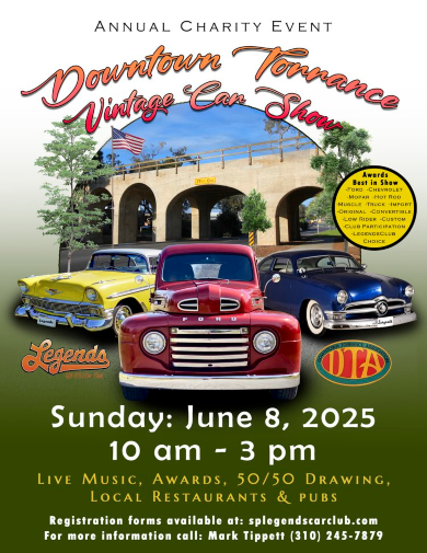 Downtown Torrance Vintage Car Show flyer 2025