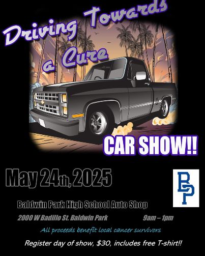 Driving Towards A Cure Car Show flyer 2025