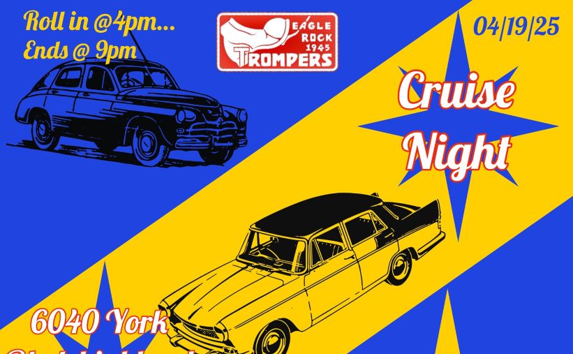 Eagle Rock Trompers Cruise Night partial flyer 2025
