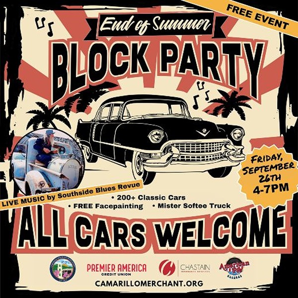 End Of Summer Block Party Car Show flyer 2025