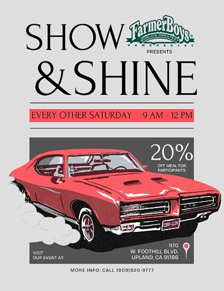 Farmer Boys Show And Shine flyer 2025