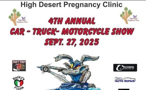 High Desert Pregnancy Clinic Car Show partial flyer 2025