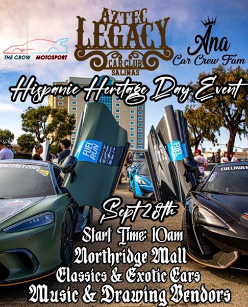 Hispanic Heritage Day Car Show flyer 2025