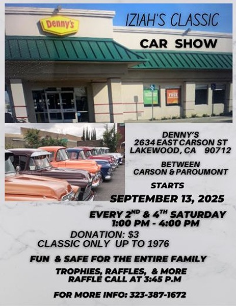 Iziah's Classic Car Show flyer 2025