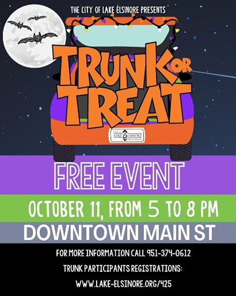 Lake Elsinore Trunk Or Treat Car Meet flyer 2025