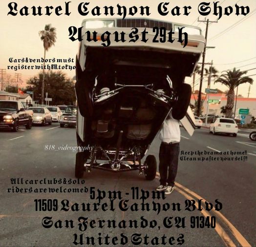 Laurel Canyon Car Show flyer 2025