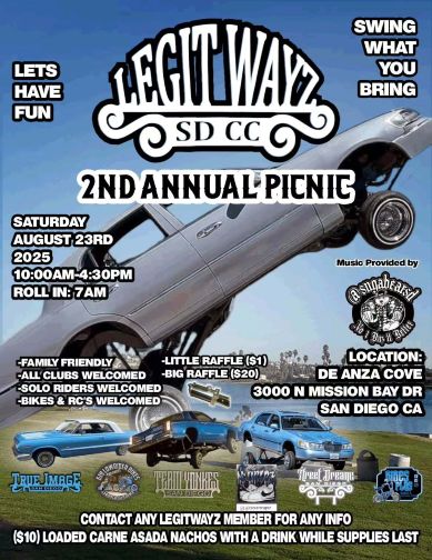 Legit Wayz Annual Picnic Car Show | 2025 | San Diego, CA