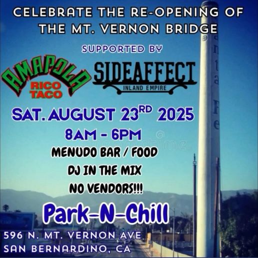 Mt. Vernon Bridge Park-N-Chill Car Meet flyer 2025