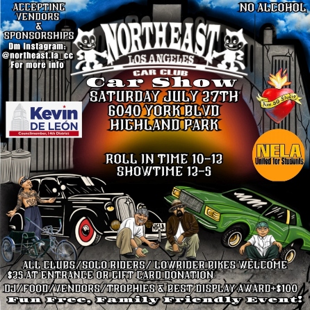 Northeast Los Angeles Car Show flyer 2024