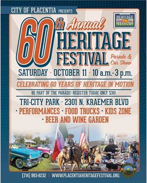 Placentia Heritage Car Show flyer 2025