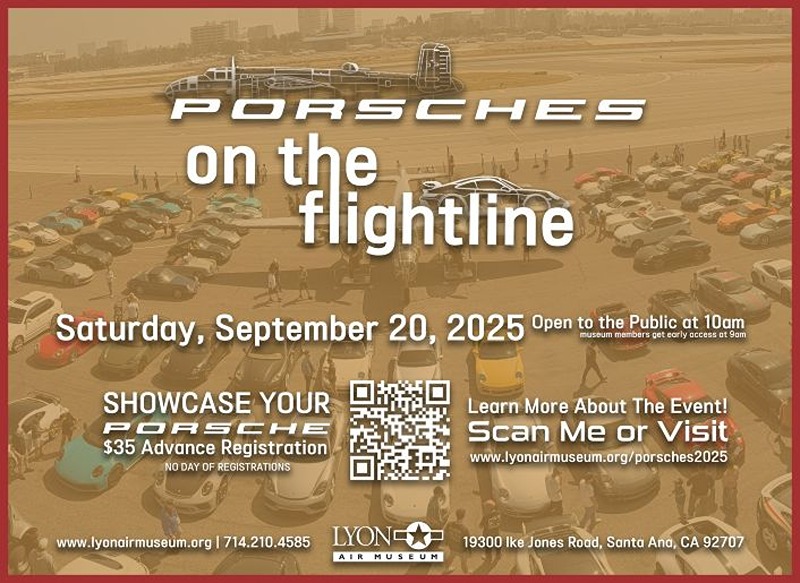 Porsches On The Flight Line Car Show flyer 2025