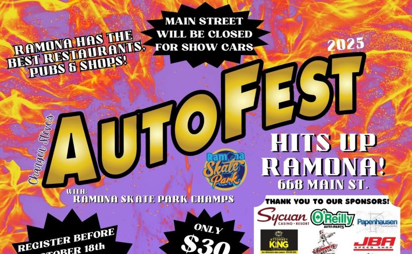 Ramona AutoFest Car Show partial flyer 2025