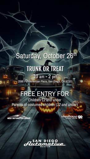 SD Automotive Museum Trunk Or Treat flyer 2024