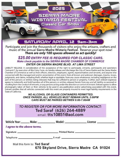 Sierra Madre Wistaria Festival flyer 2025