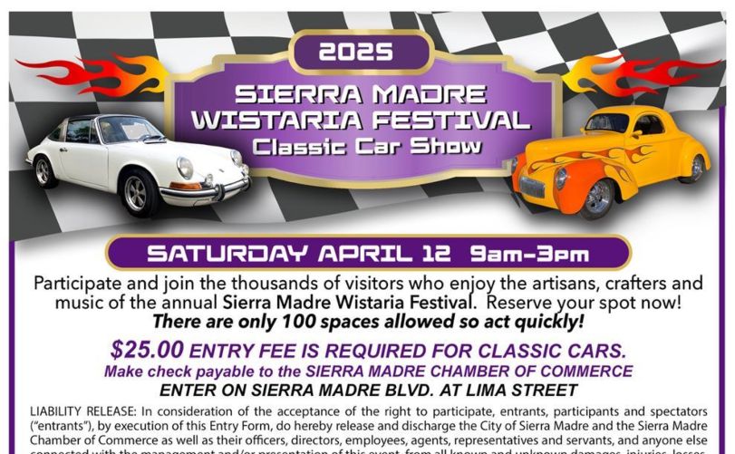 Sierra Madre Wistaria Festival partial flyer 2025